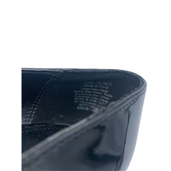 ELLE Elyalena Black Shiny Faux Leather Platform Stiletto High Heels Size 7.5 M - Picture 5 of 12